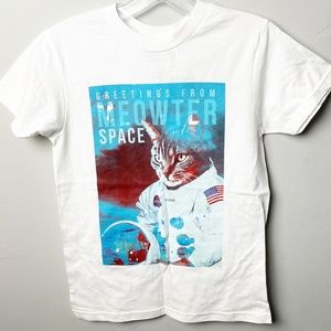 Greetings From Meowter Space T-shirt Size Small